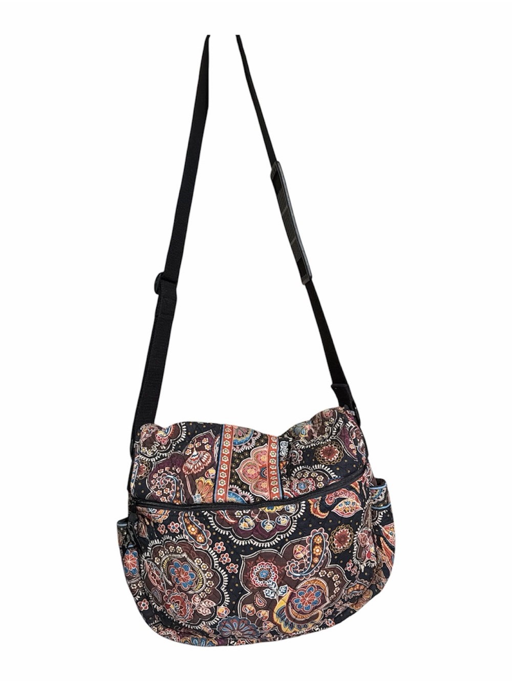 Vera Bradley Black Paisley Print Crossbody Bag EUC